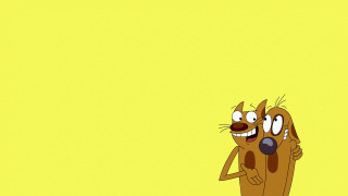 Cartoon dog smile yellow background - a cartoon dog free wallpaper