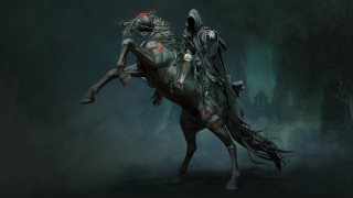 Horse rider fog darkroom gothic - a horse free wallpaper