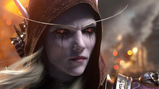 Red eyed hooded woman sword - a dark city free wallpaper