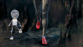 Robot woods lightbulb redshoe firth - a robot free wallpaper