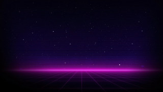 Purple sky stars astronaut fireworks - synthwave style free wallpaper