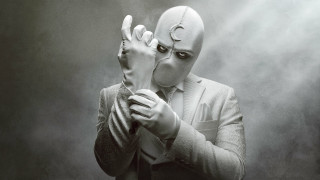 Creepy suit mask portrait bald - his hand free wallpaper