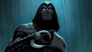 Hooded man glowing cobra armor - suit holding free wallpaper
