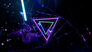 Purple blue abstract triangle neon - holography free wallpaper