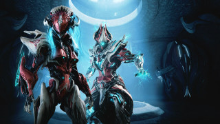 Robots glowing armor moon night - warframe armor free wallpaper