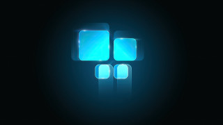 Blue square three smaller squares - the dark background free wallpaper