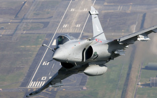 Fighter jet sky runway urban - 100mm free wallpaper