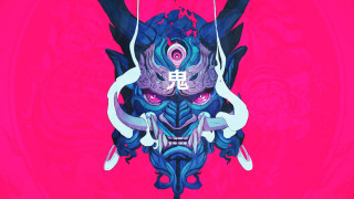 Demon glowing eyes horns pink - tristan eaton free wallpaper