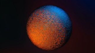 Blue orange mandelbrot planet moon - subsurface free wallpaper
