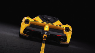 Yellow sports car 3d render - end free wallpaper