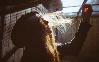 Woman long hair brushing backlighting - her free wallpaper