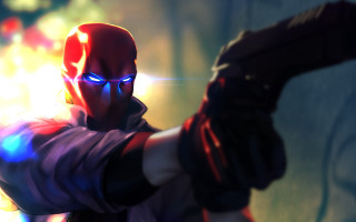 Red mask baseball bat glowing - glowing free wallpaper
