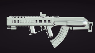 White gun black background side - 3 d model free wallpaper
