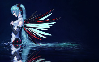 Bluehair wings water zebra cyberpunk - cyberpunk art free wallpaper