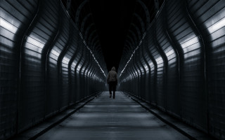 Dark hallway lit figure liminal - liminal free wallpaper