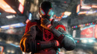 Futuristic man neon city cyberpunk - neon free wallpaper