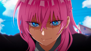 Pink hair blue eyes anime - a anime girl free wallpaper for desktop