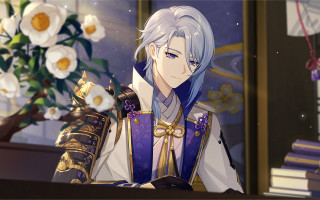 Purple man book flower starry - soft free wallpaper