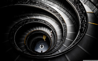 Spiral staircase yellow line up - a yellow line free wallpaper