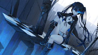Gothic heroine blackboots sword city - her hand and a city in the background free wallpaper