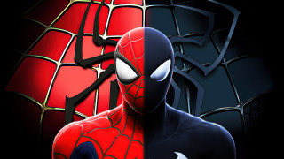 Spiderman faceoff black background digital - a spider man free wallpaper