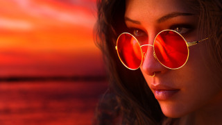 Red sunglasses sunset water 3d - redshift free wallpaper