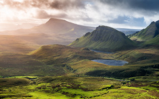 Mountain lake cloudy sky tilt - david paton free wallpaper
