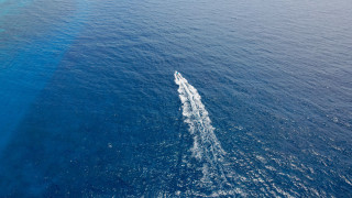 Boat rainbow island water moon - ocean free wallpaper