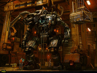 Giant robot machinery man standing - a giant robot free wallpaper