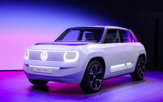 White car showroom purple light - concept design free wallpaper