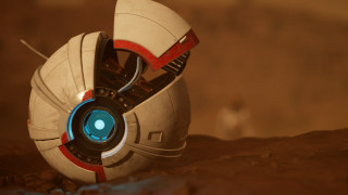 Sci fidgetr desert blue light - object in the middle free wallpaper