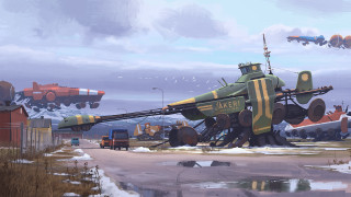 Large machine crane truck ocean - darek zabrocki free wallpaper