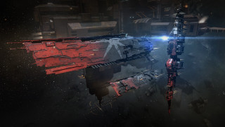 Space station red blue light - a sci free wallpaper