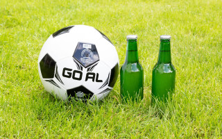 Soccer ball beer bottles goal - the ball free wallpaper