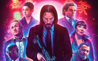 Man gun group neon portrait - neofauvism free wallpaper