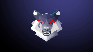 Lowpoly animalhead redeyes darkbackground cubofuturism - low free wallpaper