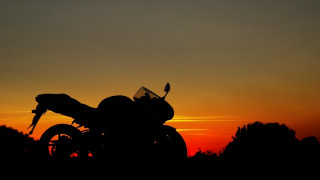 Motorcycle grass sunset silhouette trees - dennis ashbaugh free wallpaper for desktop