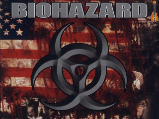 Biohazard american flag building poster - it in front free wallpaper