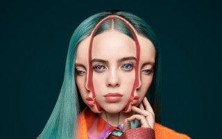 Woman green blue hair strange - long hair and a tie free wallpaper