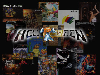 Halloween collage images items words - free aesthetic wallpaper