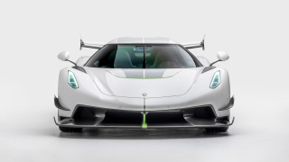 White sports car green stripe - body and hood free wallpaper