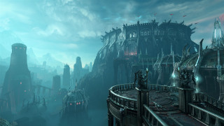 Futuristic city clock tower gothic - a futuristic city free wallpaper