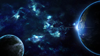 Space planet starfield mattepainting aurora - space art free wallpaper for desktop