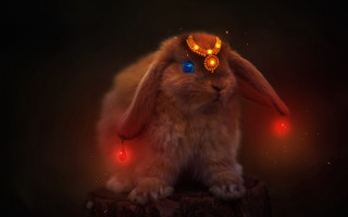 Glowing rabbit fantasy art animal - bastien l. deharme free wallpaper