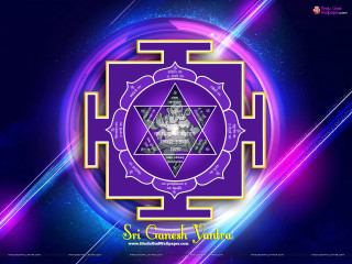 Purple yellow sri garuda symbol - line free wallpaper