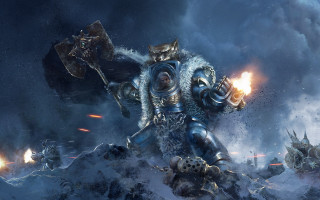 Warhammer flame snowy landscape astronaut - warhammer free wallpaper