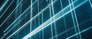 Building lines clock hologram volumetric - side and a clock free wallpaper