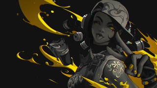 Woman hat gun flames black - splash art free wallpaper for desktop