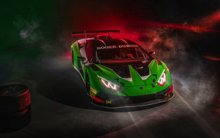 Green white sportscar smoke hood - renaissance free wallpaper