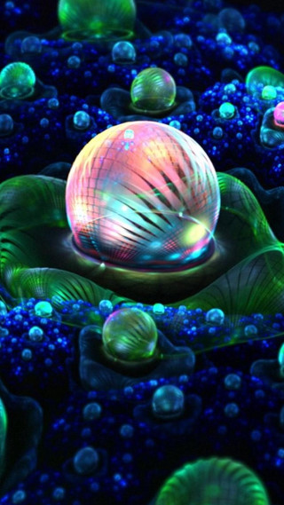 Colorful balloon water lilies bubbles - holography free wallpaper